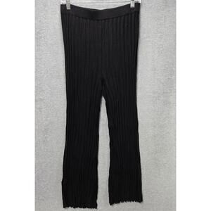 House Of Harlow 1960 Black Ribbed Wide Leg Pull On Pants Size Small